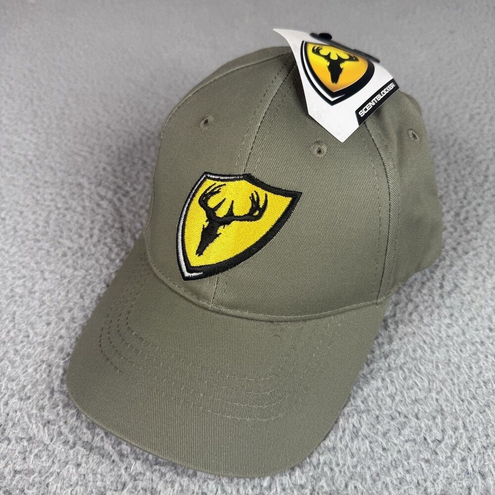 Scent Blocker Hat Green Strap Back Ball Cap Shield Logo Outdoors Hunting NWT Men